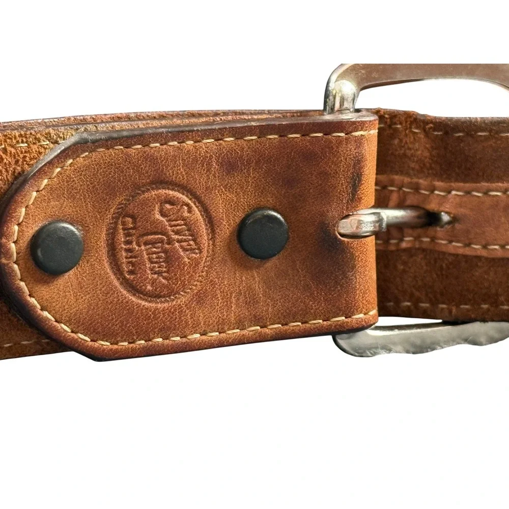 Silver Creek Classics Belt Mens 34 Brown Leather Good Western Woven Basketweave